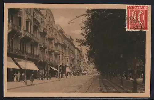 AK Wiesbaden, Blick in die Wilhelmstrasse