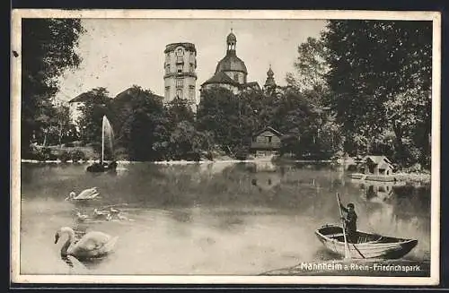 AK Mannheim a. Rh., Partie im Friedrichspark
