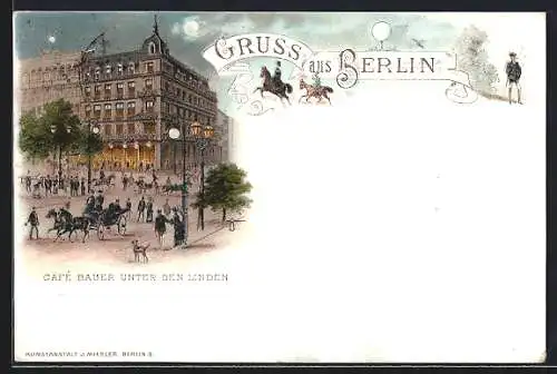 Lithographie Berlin, Cafe Bauer Unter den Linden