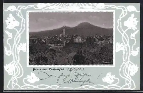 AK Reutlingen, Panorama der Ortschaft