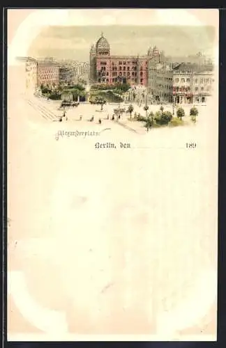 Lithographie Berlin, Blick auf den Alexanderplatz