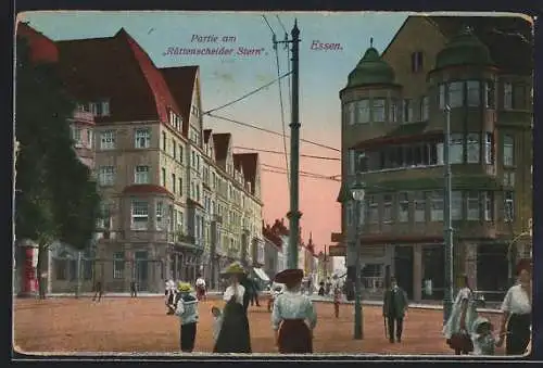 AK Essen a.d. Ruhr, Partie am Rüttenscheider Stern