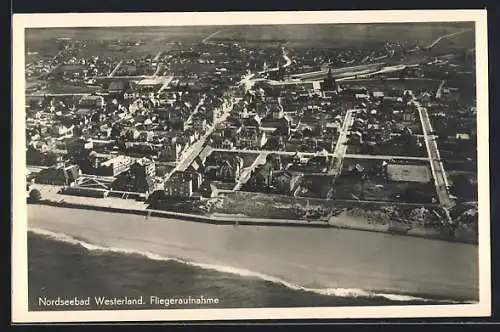 AK Westerland /Sylt, Ortsansicht vom Flugzeug aus