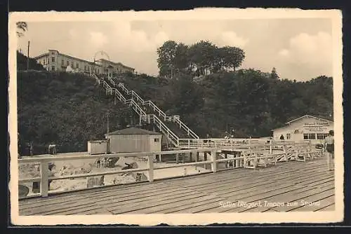 AK Sellin, Strand Kasino und Treppe zum Strand