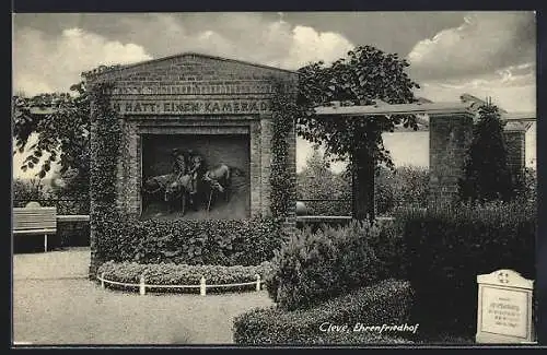 AK Cleve, Gartenanlagen im Ehrenfriedhof