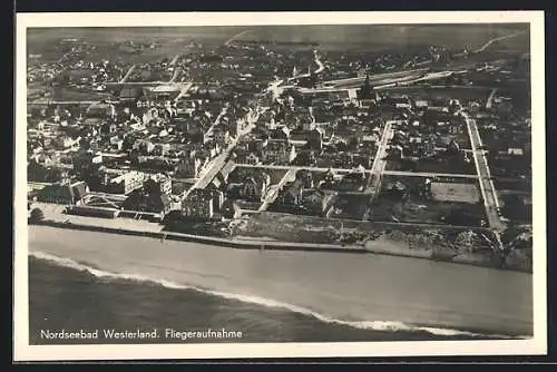 AK Westerland /Sylt, Ortsansicht vom Flugzeug aus