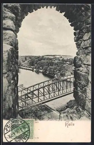 AK Halle /Saale, Brücke am Giebichenstein