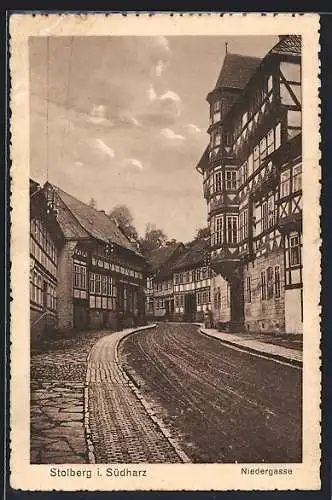 AK Stolberg / Harz, Partie in der Niedergasse