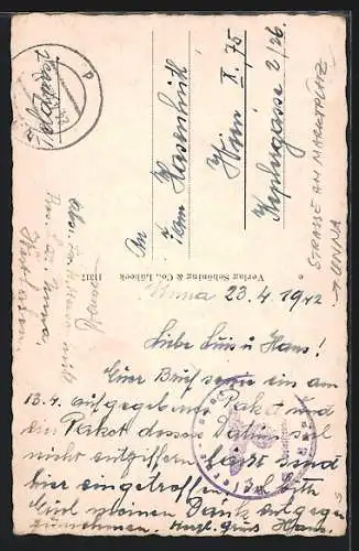 AK Unna /Westf., Strasse am Marktplatz mit Geschäft von Ludwig Nase