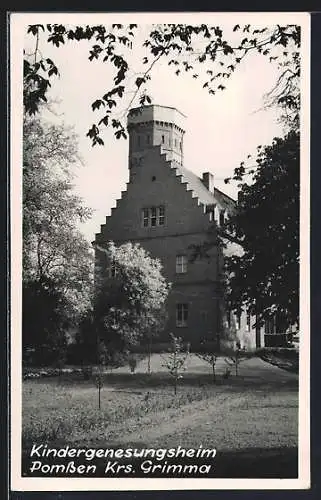 AK Pomssen /Grimma, Partie am Kindergenesungsheim