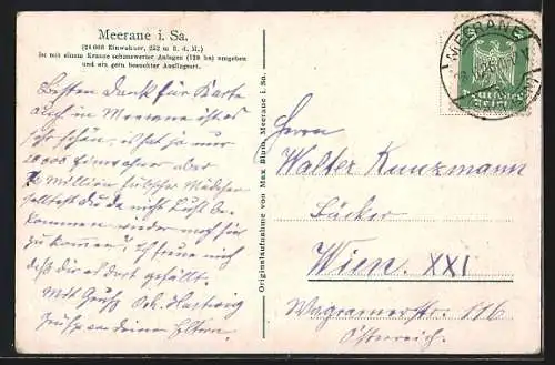 AK Meerane, Partie am Bahnhof, Springbrunnen