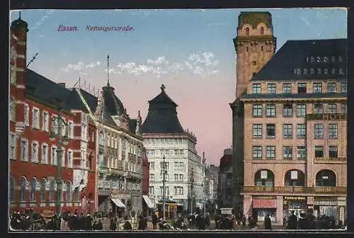 AK Essen, Strassenbahn in der Kettwigerstrasse