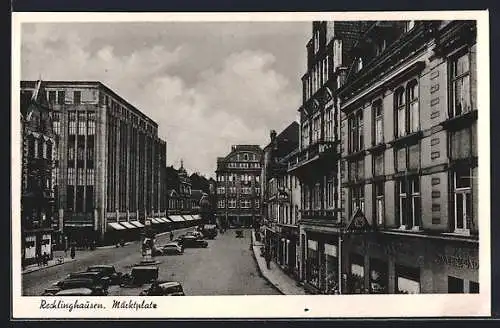 AK Recklinghausen, Partie am Marktplatz