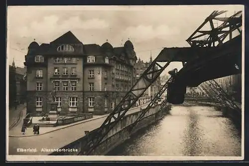 AK Elberfeld, Strassenpartie an der Alexanderbrücke