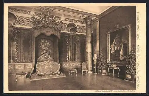 AK München, Nationalmuseum, Saal König Ludwig II.