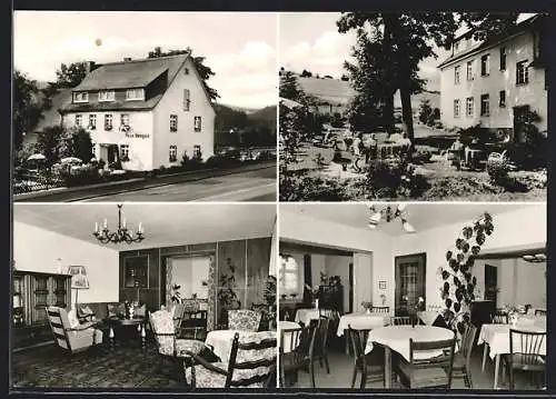 AK Usseln /Waldeck, Hotel Haus Bangert Aussen- und Innenansicht