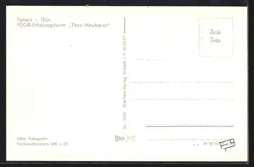 AK Tabarz i. Thür., FDGB-Erholungsheim Theo Neubauer