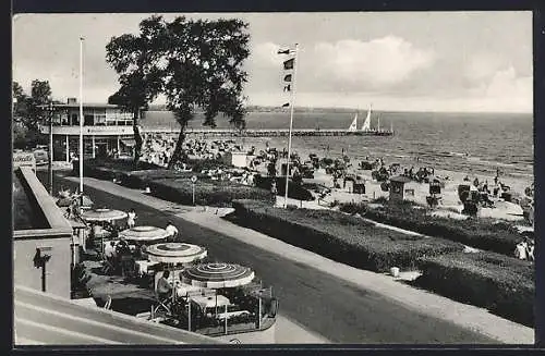 AK Scharbeutz, Ostseebad, Strandcafe mit Strassenpartie