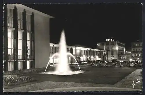 AK Bad Homburg v. d. H., Theater im Kurhaus bei Nacht