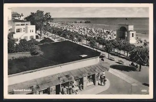 AK Bansin, Strand mit Promenade