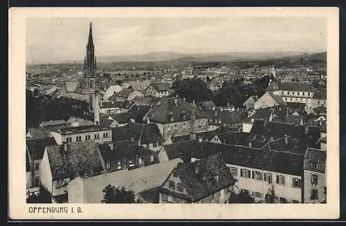 AK Offenburg i. B., Teilansicht mit Kirche