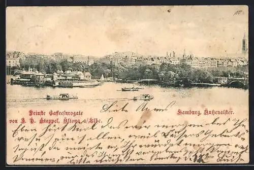 AK Hamburg, Aussenalster, Altona a. Elbe, Kaffeesurrogate von J. B. Stoppel