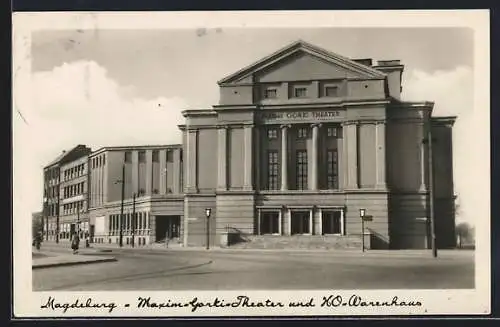 AK Magdeburg, Maxim-Gorki-Theater und HO-Warenhaus