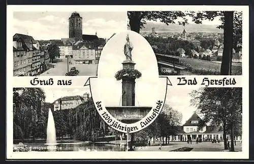 AK Bad Hersfeld, Kurpark, Wigbertshöhe, Lullusbrunnen