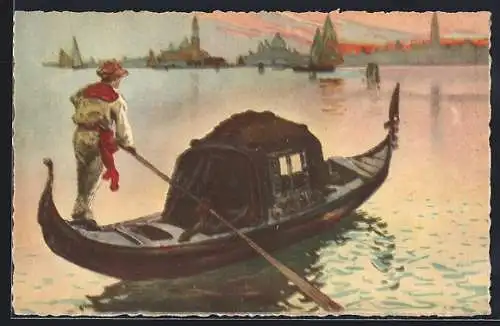 Künstler-AK Venezia, La Gondola