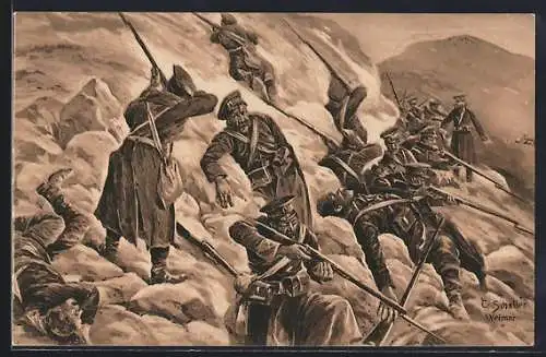 AK Eingeschlossene russische Abteilung in den Karpathen, 1914-15