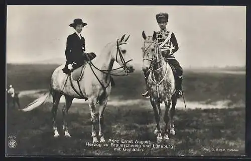 AK Ernst August Herzog von Braunschweig sitzt auf einem Pferd