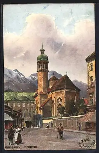 Künstler-AK Rudolf Preuss: Innsbruck, Ortspartie mit Hofkirche