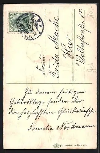 AK Mädchen füttert ihren Dackel