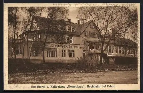 AK Hochheim / Erfurt, Konditorei u. Kaffeehaus Herrenkrug