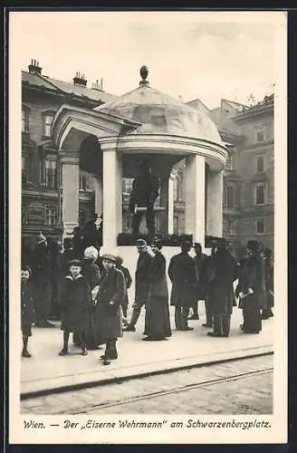 AK Wien, der Eiserne Wehrmann am Schwarzenbergplatz