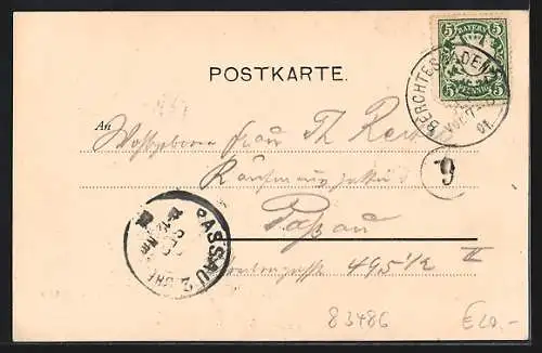 AK Ramsau / Berchtesgaden, Gasthof zum Hochhalter mit Kutsche und Besuchern