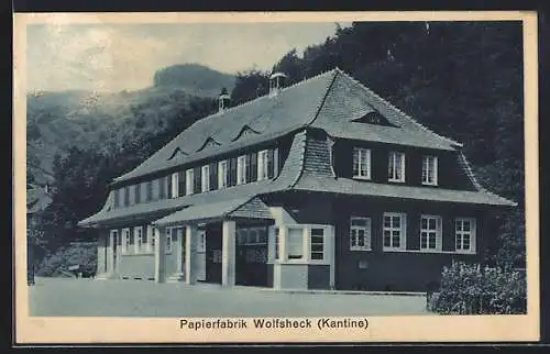 AK Weisenbach / Murgtal, Wolfsheck, Kantine der Papierfabrik