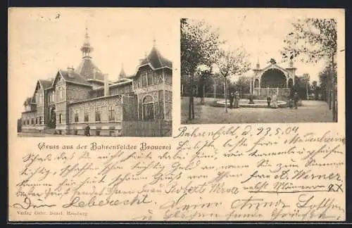 AK Hamburg-Bahrenfeld, Bahrenfelder Brauerei mit Gasthof und Garten