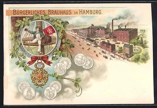 Lithographie Hamburg, Das Bürgerliche Brauhaus, Schutzmarke