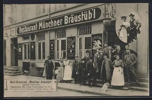 AK Hamburg-Neustadt, Hotel-Restaurant Münch`ner Bräustüb`l v. Oscar Sohm, Kleine Theaterstrasse 3-4