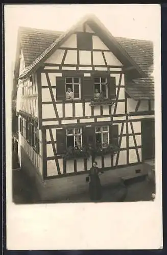 Foto-AK Loffenau, Haus in der Unteren Dorfstrasse 61, 1913