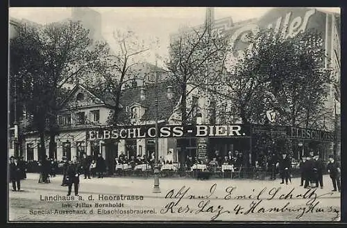 AK Hamburg-St. Pauli, Gasthof Landhaus an der Heerstrasse, Feldstrasse Ecke Glacisstrasse