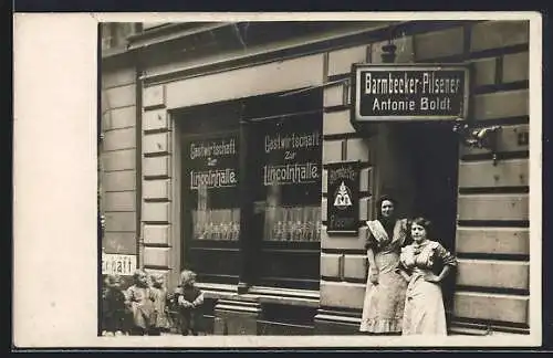 Foto-AK Hamburg-St. Pauli, Gasthaus zur Lincolnhalle, Bes. Antonie Boldt, Lincolnstrasse 4, 1910