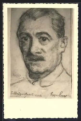 Künstler-AK Albin Egger-Lienz: Selbstportrait Egger-Lienz 1925