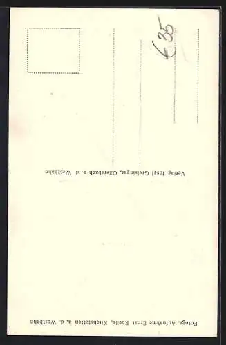 AK Ollersbach a. d. Westb., Magdalenenkapelle, Schloss Baumgarten, Löwenallee, Bezirkstrasse