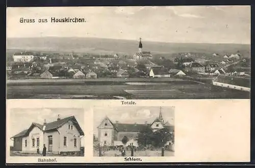 AK Hauskirchen, Bahnhof, Schloss, Gesamtansicht