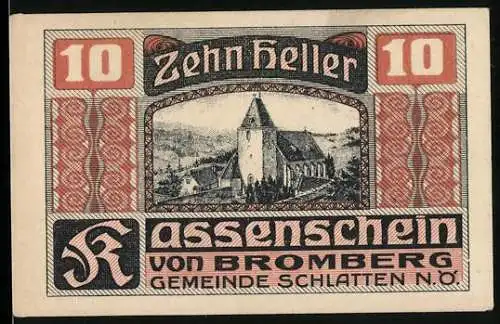 Notgeld Bromberg 1920, 10 Heller, Dorfkirche-Abbildung