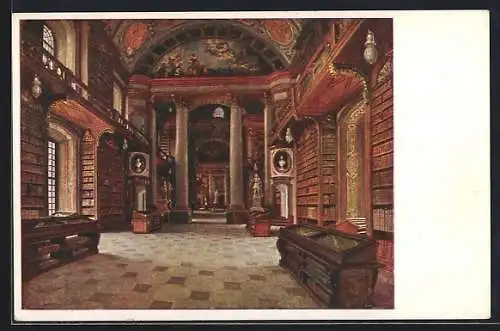 AK Wiener ehem. Hofburg, Prunksaal der Nationalbibliothek