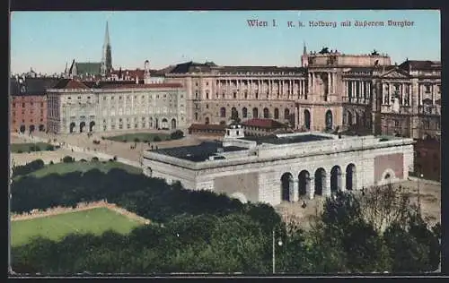 AK Wien, K. k. Hofburg mit äusserem Burgtor