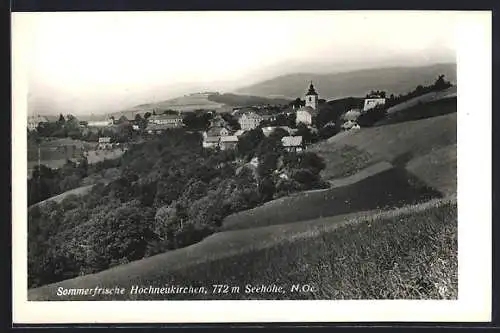 AK Hochneukirchen /N.-Oe., Teilansicht mit Kirche